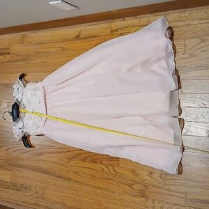 Elegant Pink Lace Kids Dress Size 6x (39 Inches) Top To Bottom